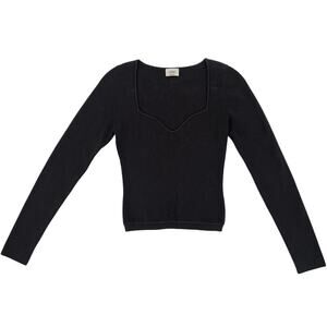 Wilfred Aritzia Women's Medium Sweater Dark Grey Taupe Ribbed